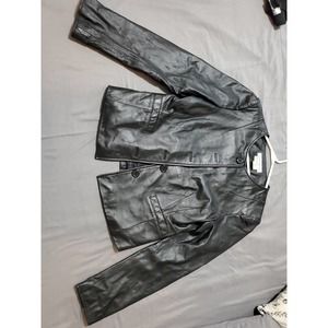 Black Leather Jacket & Skirt